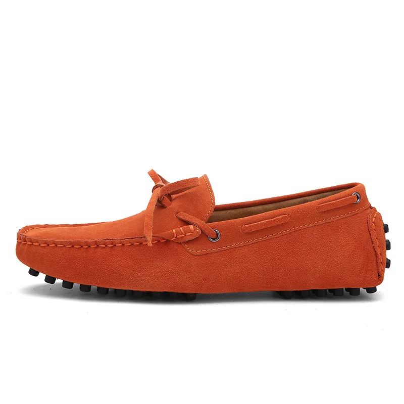 Size35-50 Men Women Leisure Shoes Genuine Leather Loafer Brand Designer Drive Flats Skidproof
