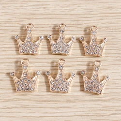 10pcs 16x18mm Cute Crystal Crown Charms Pendants for Jewelry Making Women Fashion Earrings Necklaces Bracelets DIY Crafts Supply