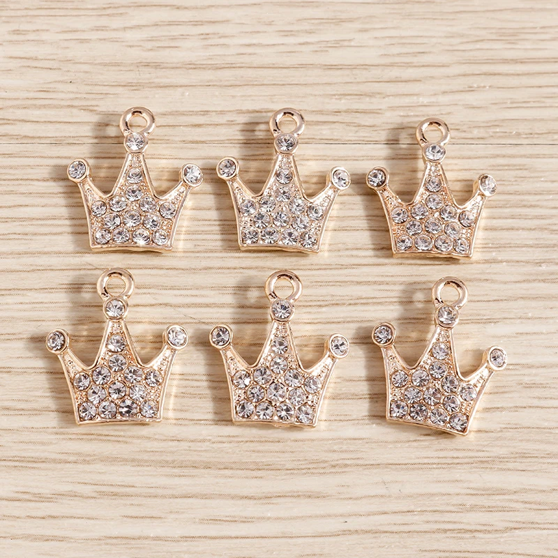 10 sztuk 16x18mm śliczne kryształowe korony Charms wisiorki do tworzenia biżuterii kobiety moda kolczyki naszyjniki bransoletki DIY rzemiosło dostaw
