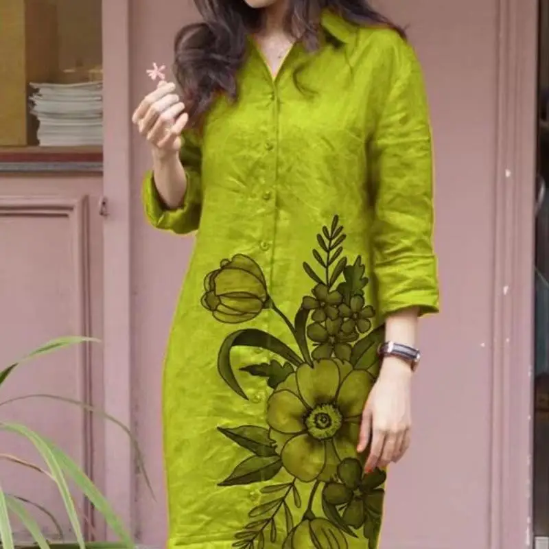 

Large Size Printed Cardigan Medium to Long Length Sweet Sle Women's Long Pants Low Waist Design Autumn Faion 202