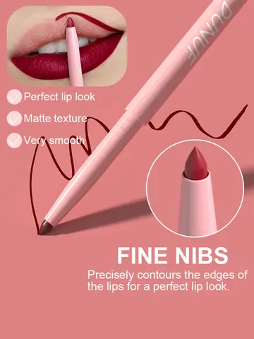 6pcs Lip Liner Pen Set Long-Lasting, Waterproof Sweatproof, Easy Coloring Non-fading Color Rendering Lip Gloss Set Beauty Makeup