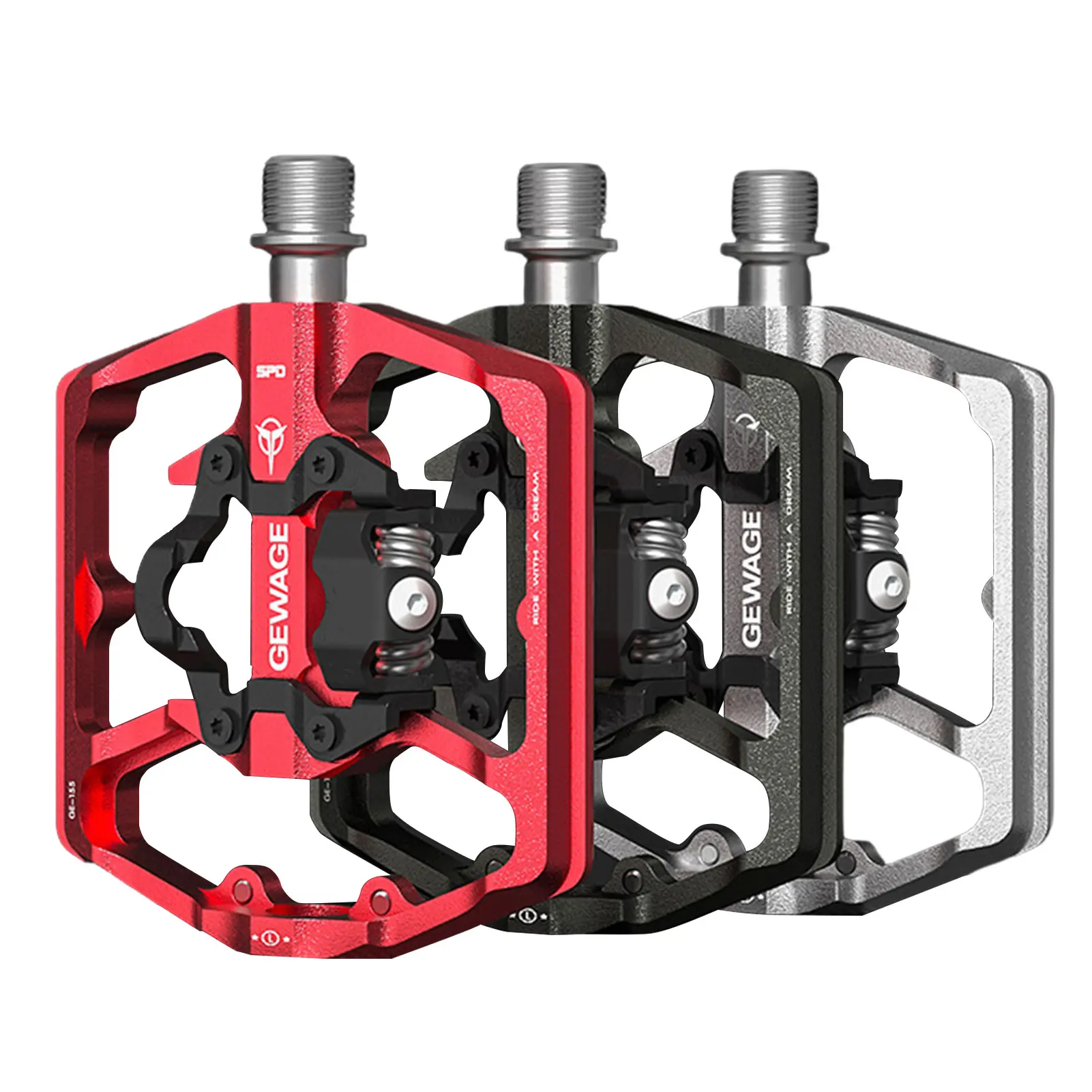 3 Bearing Bicycle Pedals Mountain Bike Pedals Non-Slip Ultralight Nylon Fiber Platform SPD Cycling Pedal For Cycling Bike Part