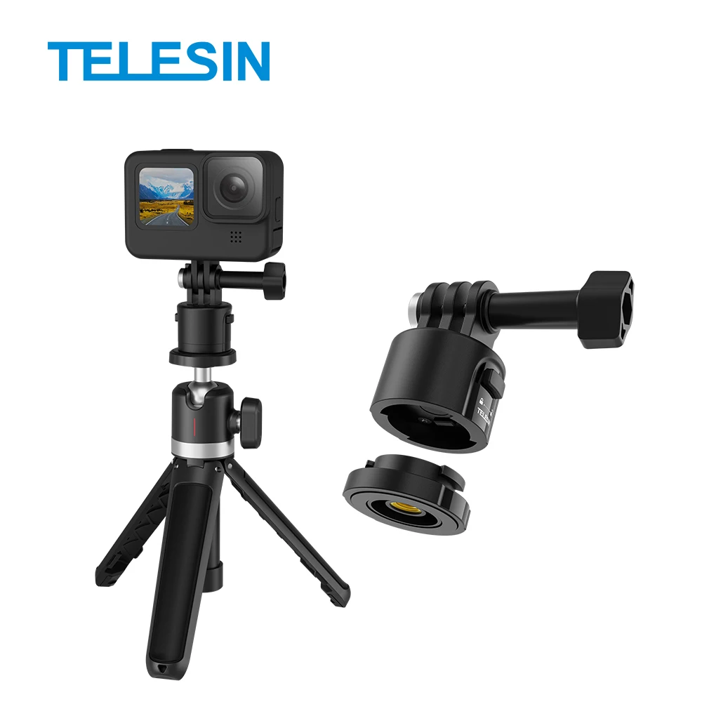 TELESIN Magnetic Quick-Release Adapter with 1/4 Screw for GoPro Hero Insta360 DJI OSMO Action Camera Accessories