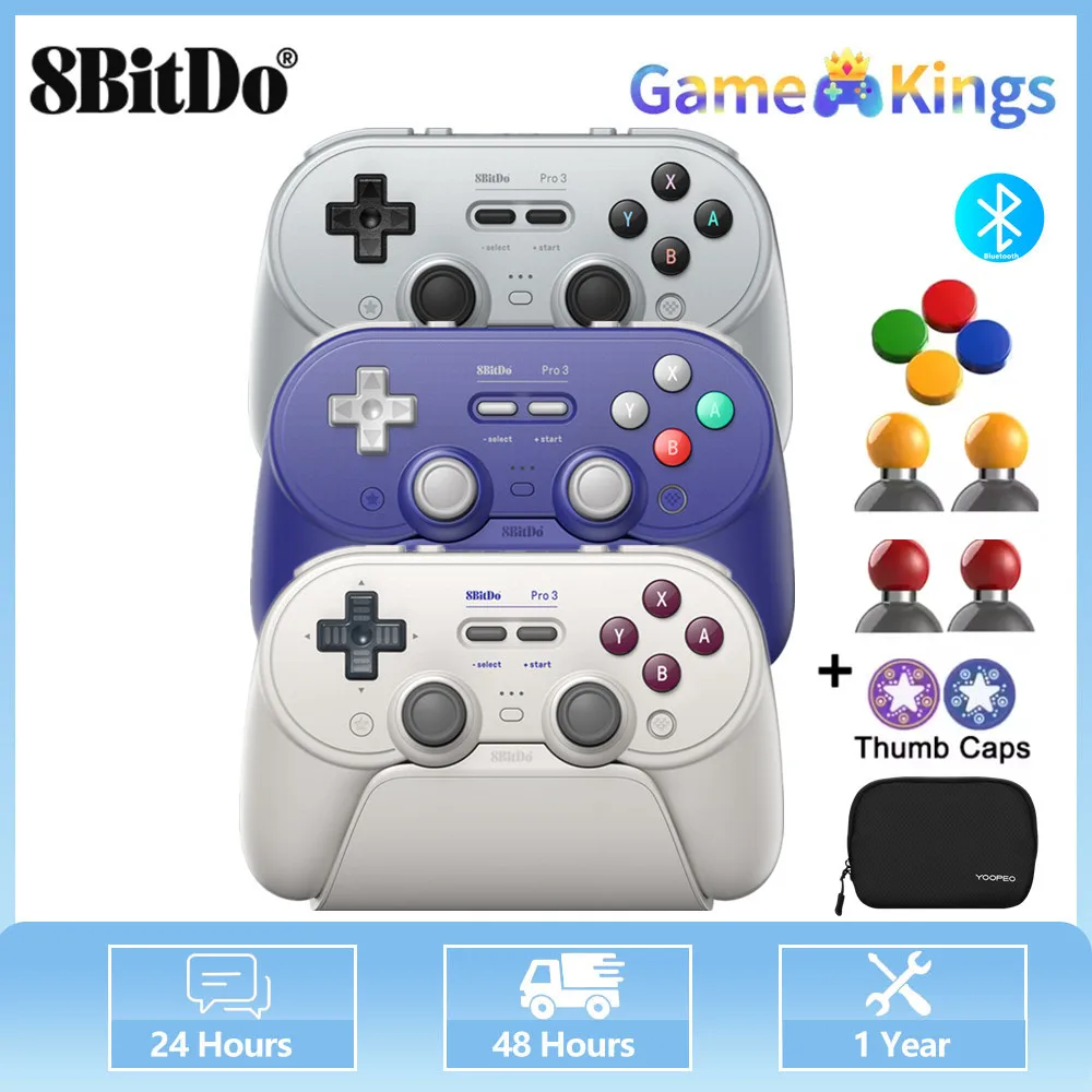 8BitDo Pro 3 Bluetooth-геймпад с зарядной док-станцией адаптер 2 4G для Switch/Windows 10 Android/SteamOS/для контроллера Apple