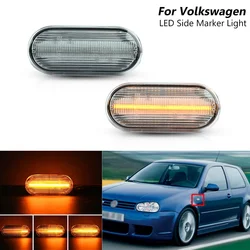 LupuAuto 2pcs Dynamic Led Turn Signals Side Marker Light Lamp Marker Indicator Light For Audi VW Volkswagen Bora Golf 3/4