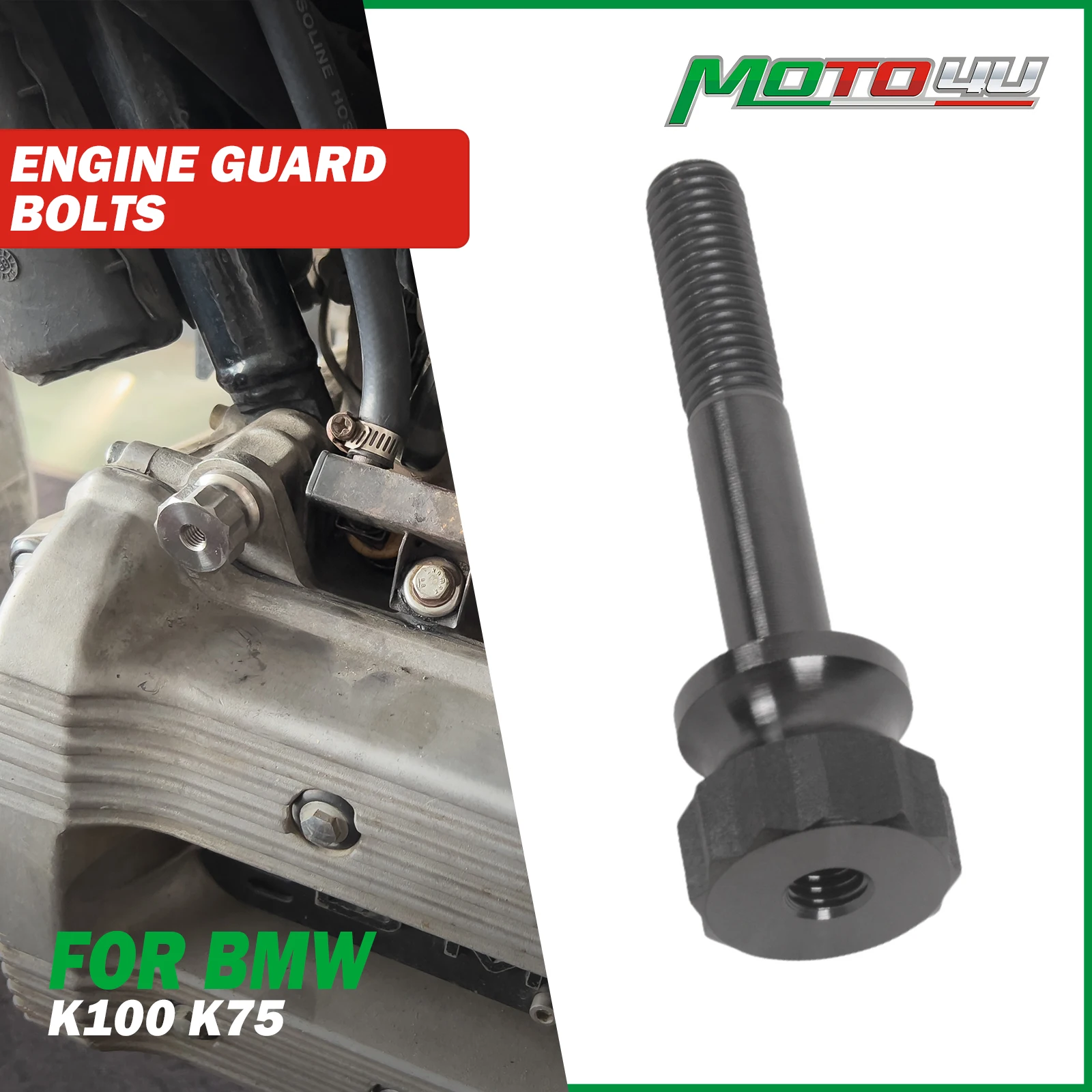 M10 X 60MM For BMW K 100 K75 All Models Cafe Racer Lengthen Engine Guard Bolts 1PC Motorcycle Titanium Alloy Screws