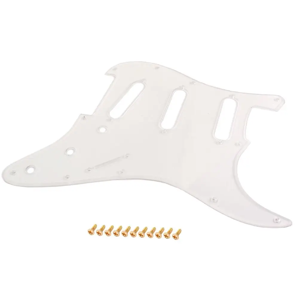 ST Style Guitar Pickguard 1 Ply 11 Hole with Tremolo Cavity Backplate PVC Accessory for Electric Guitar Repair