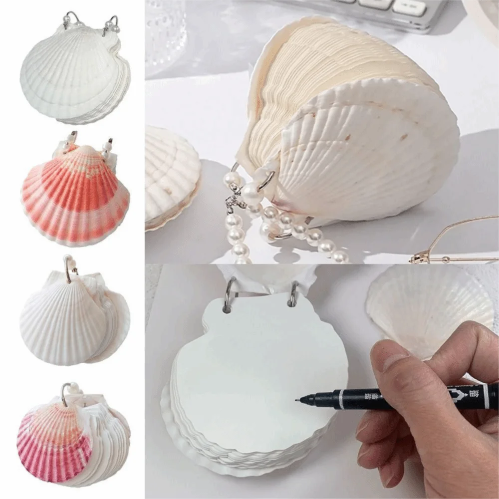 Natural Seashell Seashell Notebook Multi-Purpose Portable Design Loose-leaf Notepad Blank Inner Pages Diary Book Students Use