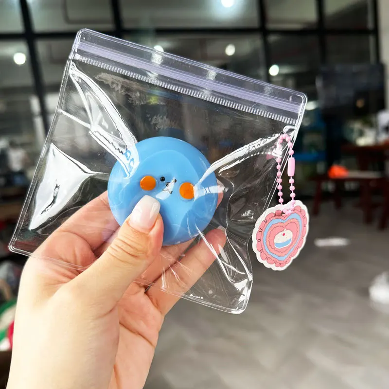 Lindos bollos azules para apretar, juguete para aliviar el estrés, juguete Mochi suave de dibujos animados, juguetes de rebote lento, juguetes para apretar de descompresión para chico, regalos para adultos