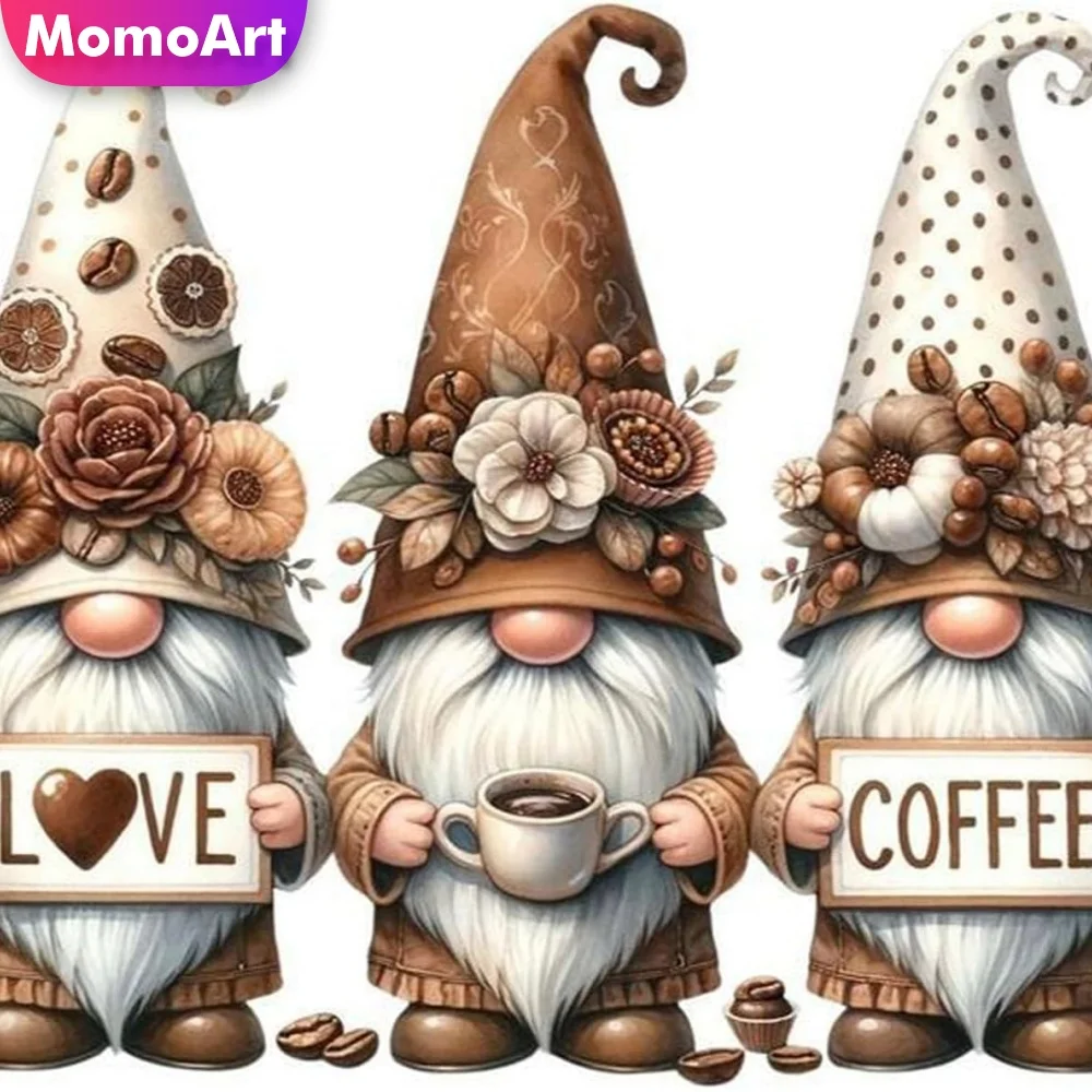 Momoart 5D DIY Diamond Painting Dwarf Portrait Acrylic Craft Supplies Gnome Diamond Mosaic Letter Text Cross Stitch Handicraft