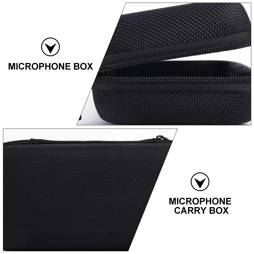 

Microphone Storage Box Carrying Case Mini Portable Lavalier Protective Bag Zipper