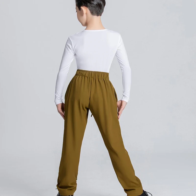 Vêtements de danse latine pour enfants, vêtements d'entraînement pour garçons, Costumes de spectacle de compétition de valse, chemise et pantalon, costume Cha Samba XH1160