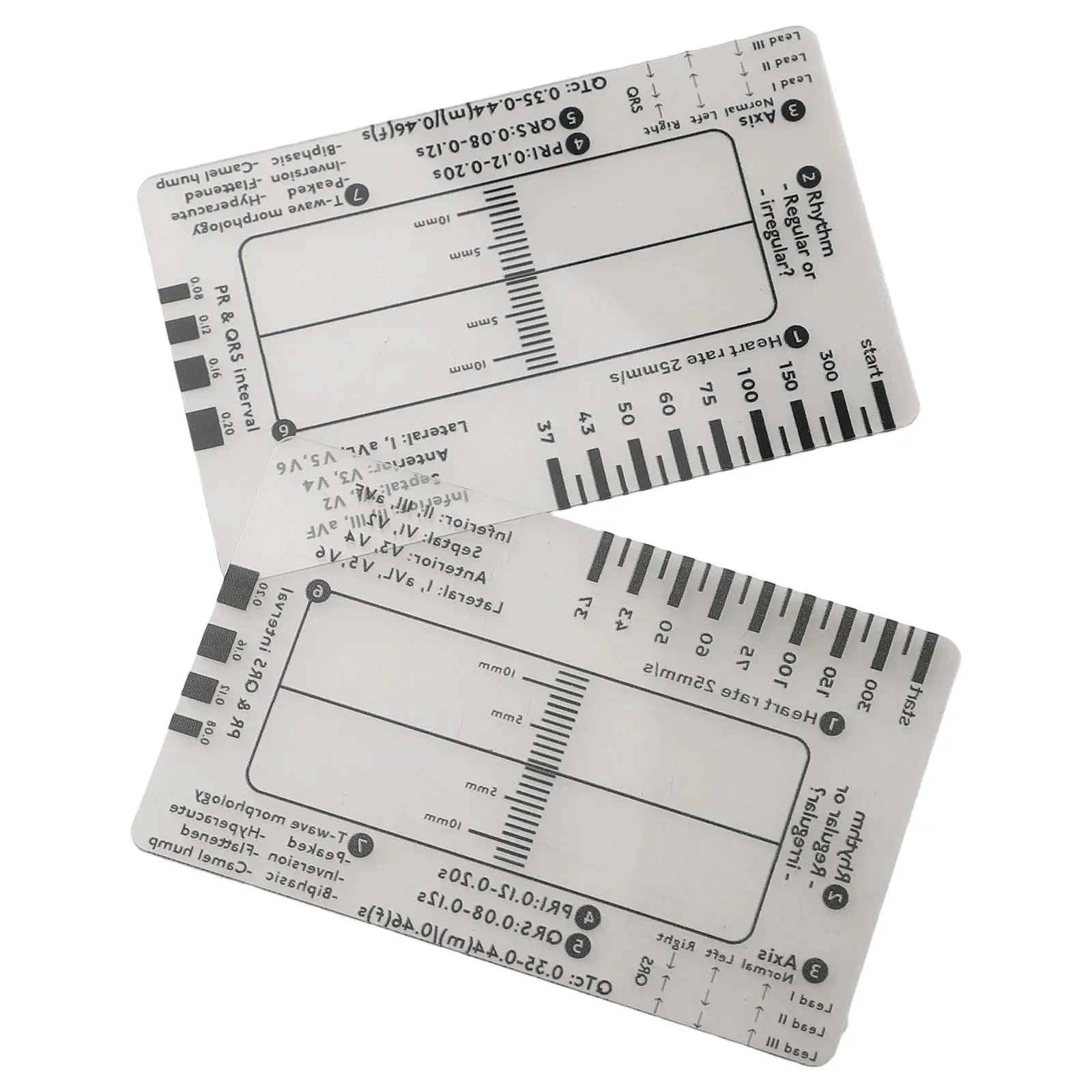 7 Step Ruler Caliper ECG Interpretation Measurement Tools Caliper -Reference Guide Portable Ruler Card Evaluation Tools