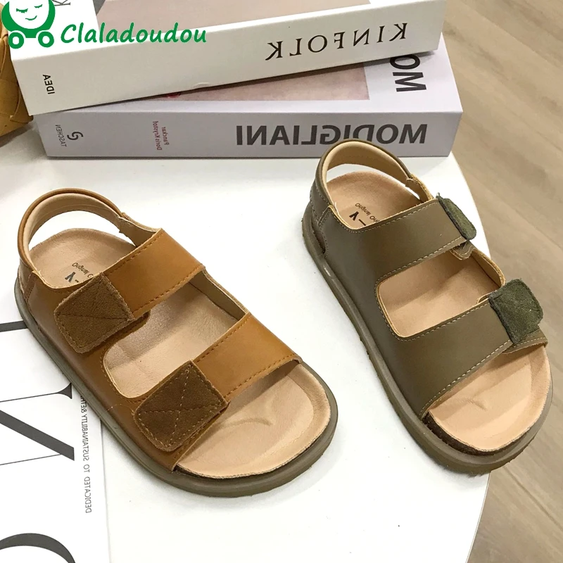 

Brand Kids Sandals 2024 New Children Summer Toddler Girls Fashion Beach Sandas Boys Beach Slippers Baby Toddler Flats Soft Sole