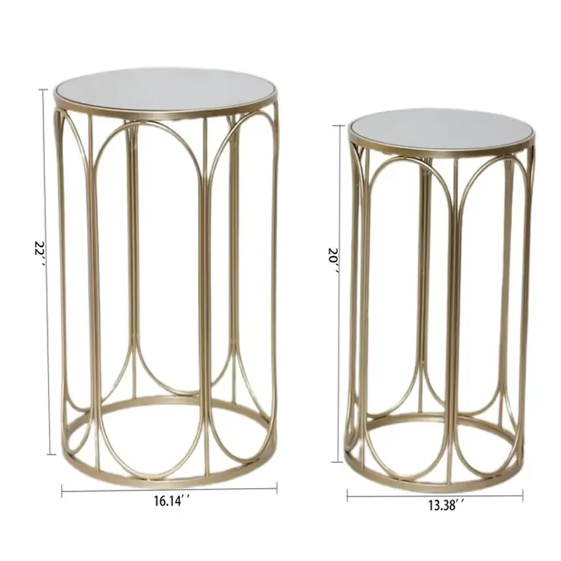 Modern Metal Console Table with Mirror Gold Finish Farmhouse Hotel Entry Living Room Furniture Adjustable Design