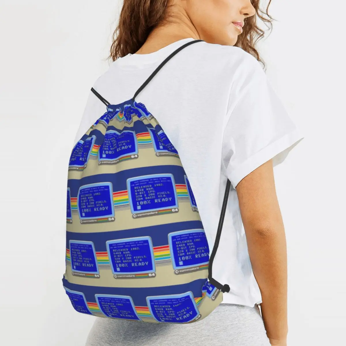 

Home Computer Commodore 64 Specs 100% Ready C64 Inspired Backpacks Portable Drawstring Bags Sports Bag Book Bags for Man Woman