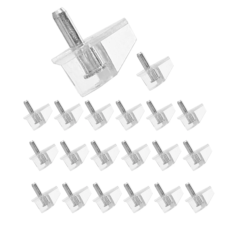 New  20 Pieces 3 mm Shelf Pins Clear Support Pegs Cabinet Shelf Pegs Clips Shelf Support Holder Pegs for Kitchen Furniture