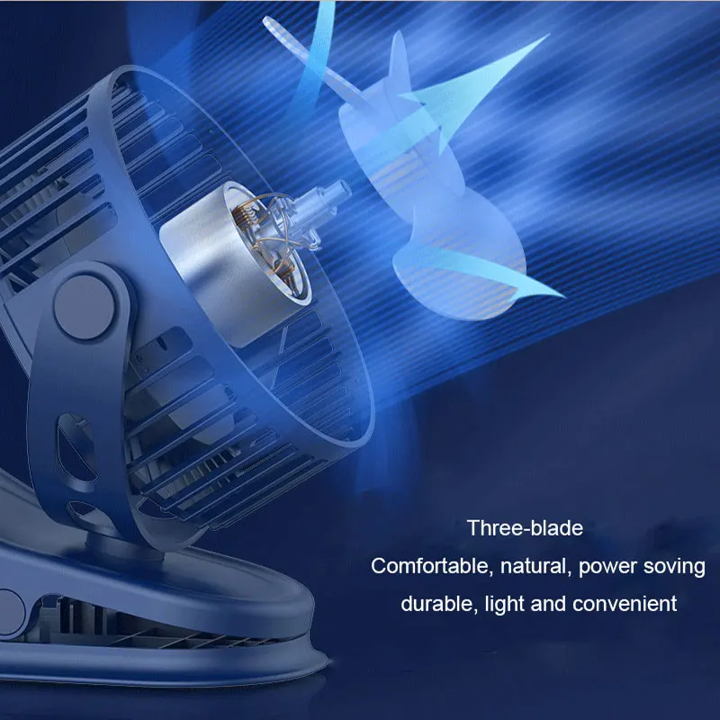 Ventole a Clip da 5000mAh ventola di raffreddamento ricaricabile USB ventola da appendere Mini ventola da tavolo ventola regolabile con rotazione di 360 gradi ventole a 4 velocità per la casa