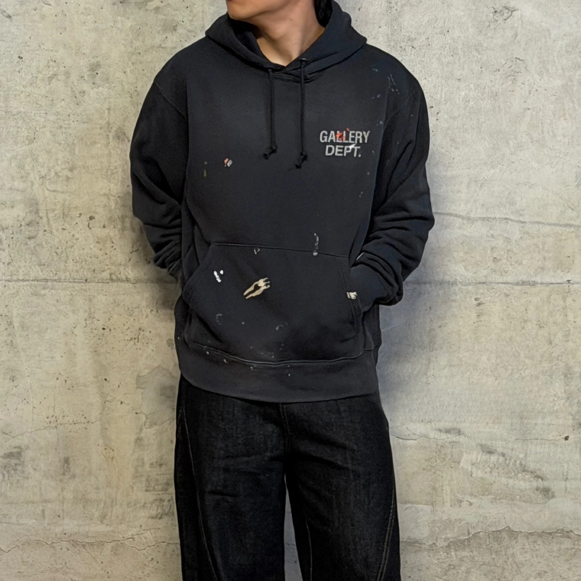 GalleryDEPT English print ink splashing hooded sweater washing water do old retro graffiti hoodie
