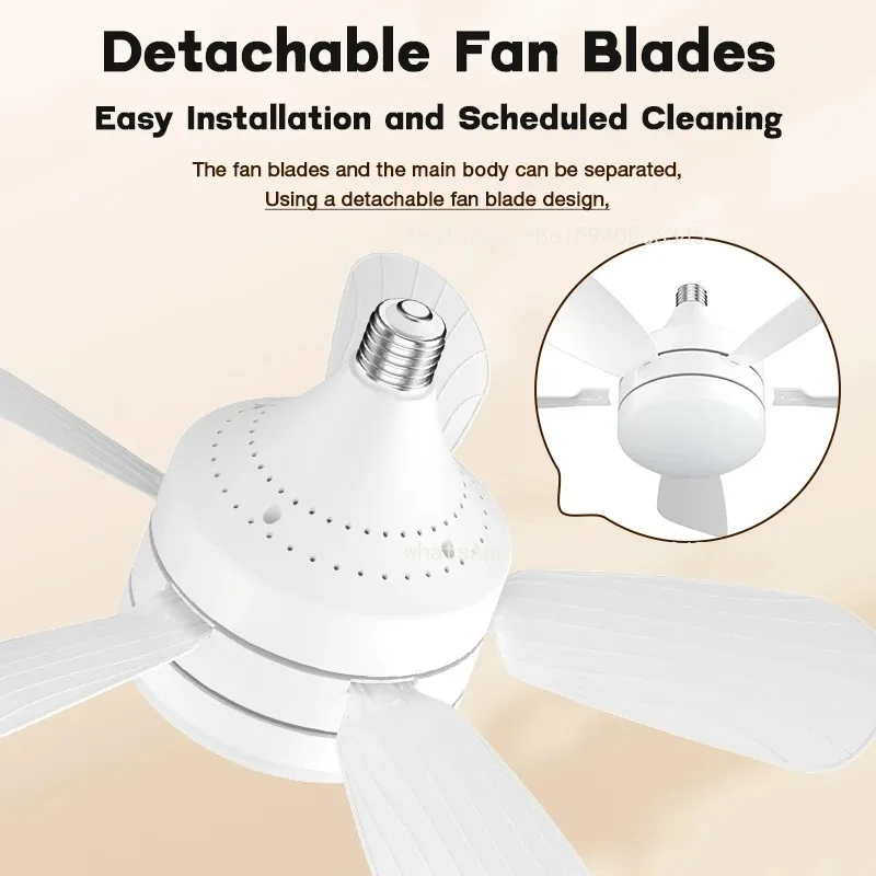 E27  18inch LED Ceiling Fan Light 5 Blades 3 Adjustable Wind Speed Remote Control Dimmable Ceiling Fan Light Mute Electric Fan