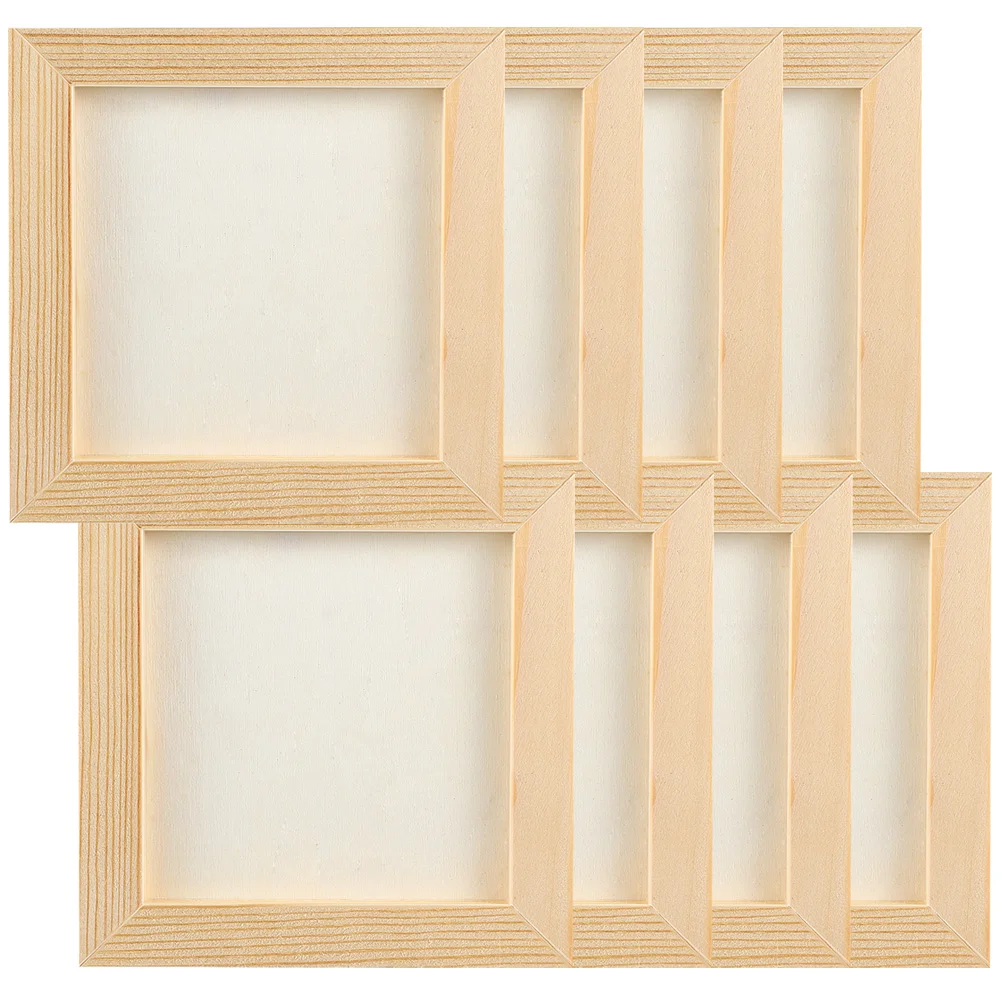 8 Pcs Clay Picture Frame Photo Kids Pallets 12x12 Mini Painting Frames Blank Craft Wooden