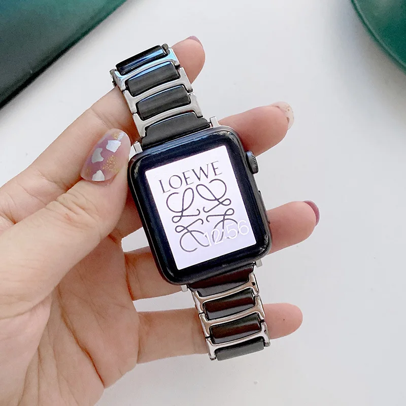 Keramik Armband für Apple Uhr 49mm Band 45mm 44mm 42mm 41mm 40mm 38mm link Armband für iWatch Ultra SE 8 7 6 5 4 3 Correa