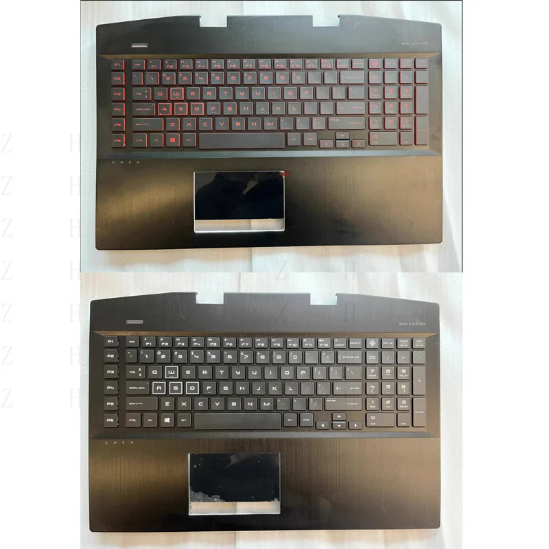 

ZZ Palmrest w/Backlit Keyboard for HP OMEN 5PLUS 17-CB TPN-C144 Red/White Script