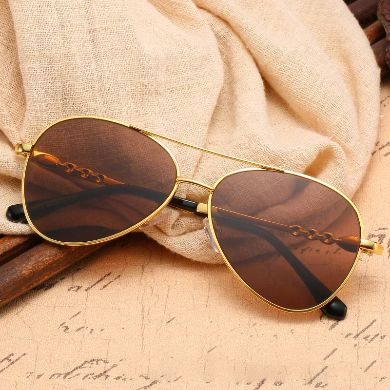 Pilot Glass Sunglasses Male Sun Glasses for Men Natural Stone Aviation Brown Lens Glasses Man Gold Square Anti Eye Dry Oversized