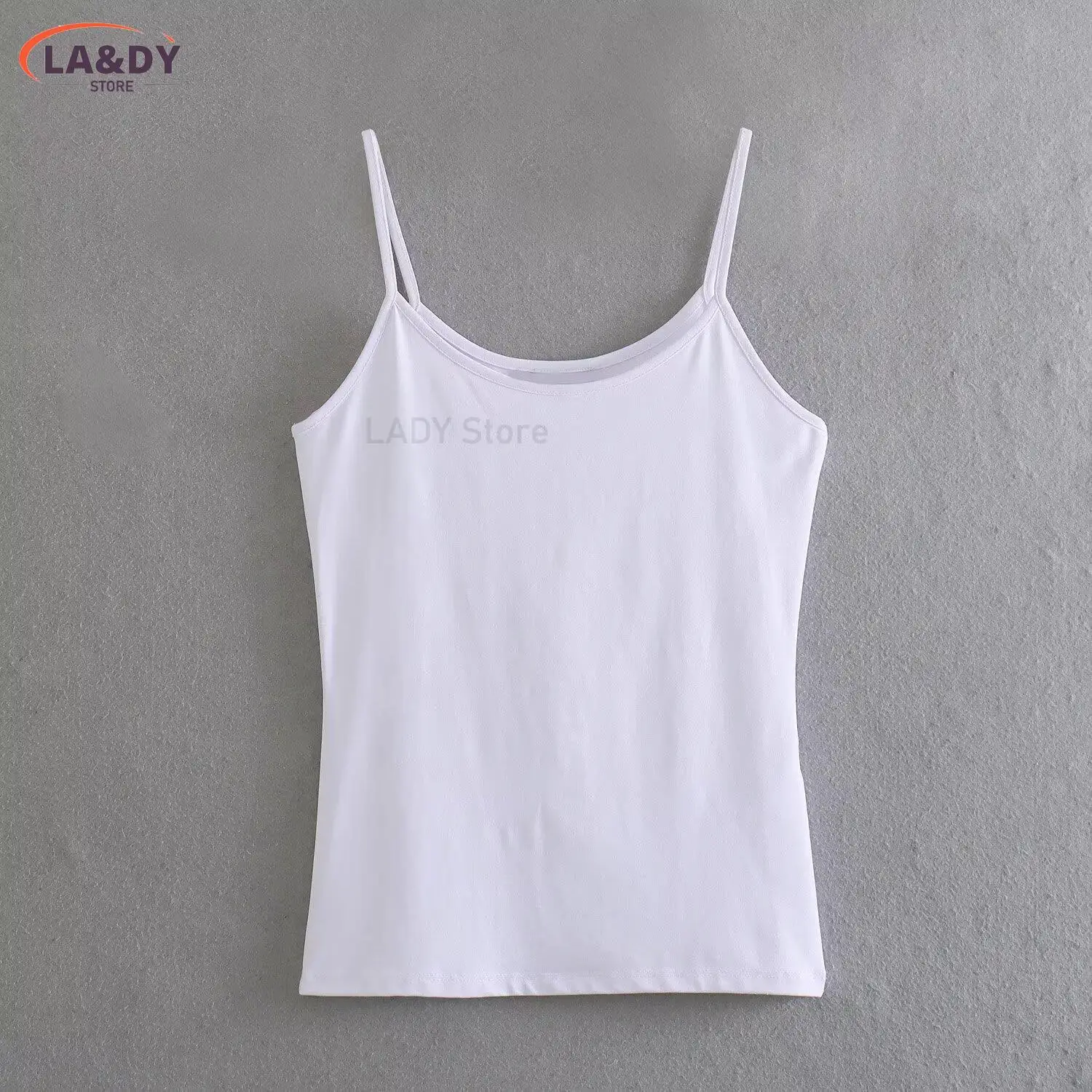 2024 New Women\'s Fashion Elastic Slim Fit T-Shirt Vest Female Thin Strap Casual Chic Top