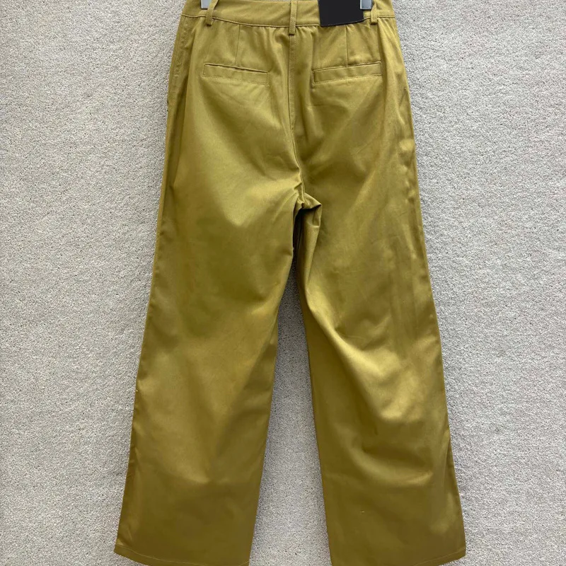 2024 High Quality High Waist Straight Cargo Pants Retro Nostalgic Simple and Versatile Loose Casual Wide-leg Pants New Product