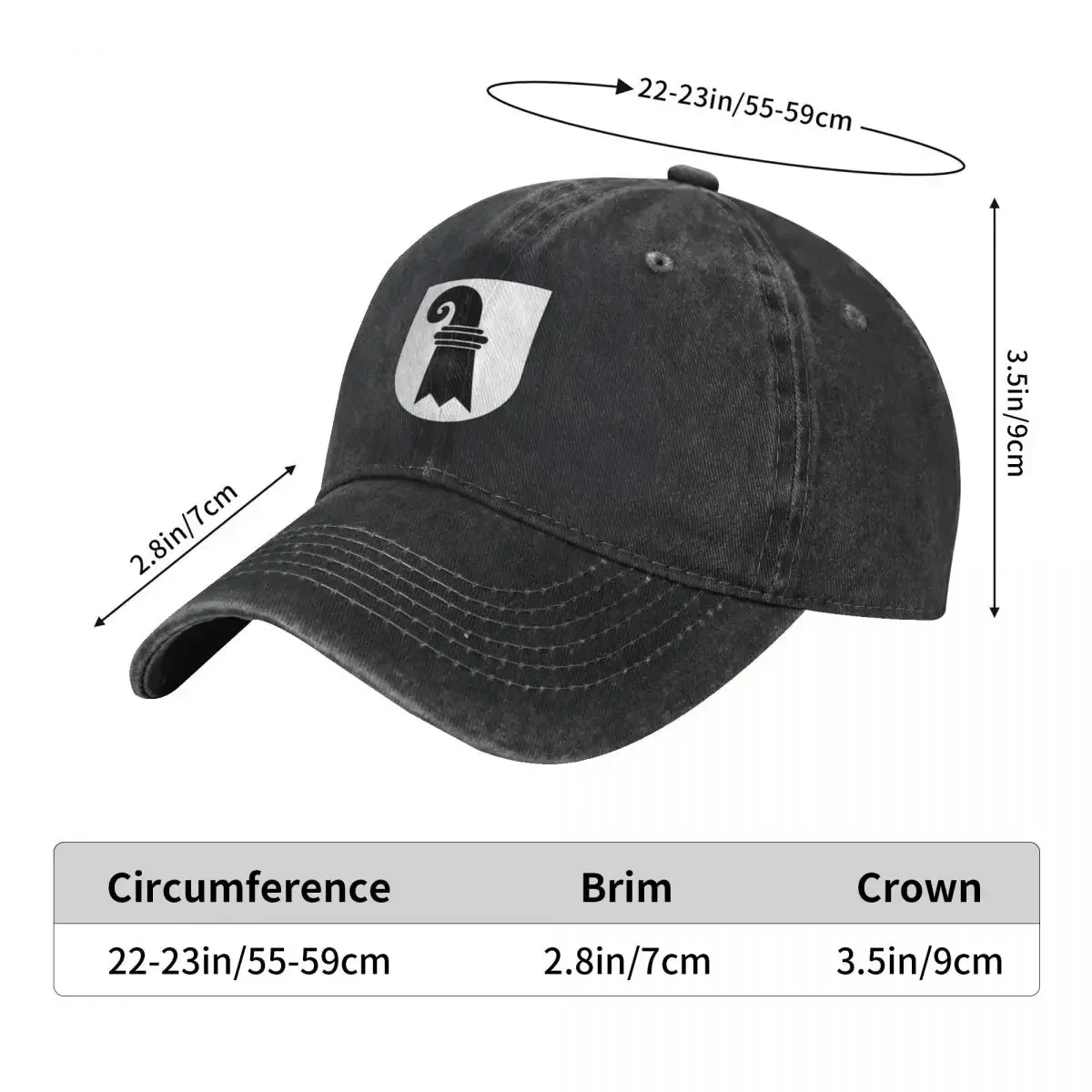 Basel Coat of Arms, Switzerland Baseball Cap Dropshipping New In The Hat Women's Hats For The Sun Men's
