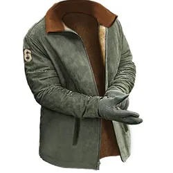 Winter Men's Clothing Oil Painting Men's Jacket With Fur inner Lining Men'sJacket Long Sleeved Warm And Comfortable Outdoor