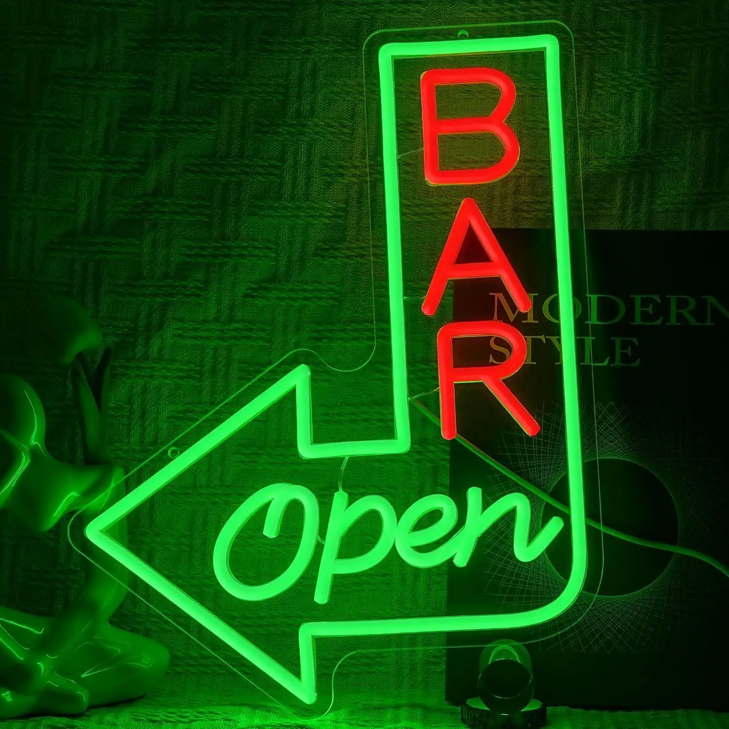 

Bar Open Neon Sign Arrow Guide USB Dimmable Neon Bar Lights for Man Cave Pub Restaurant Home Party Window Decor Signboard Light
