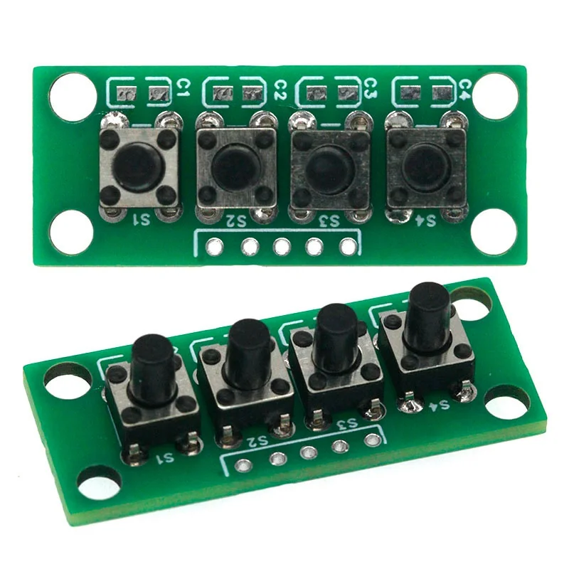 DIY Kit 1x4 4 Independent Key Button Keypad Keyboard Module Mcu for Arduino Student Class Design Graduation Project Experiment