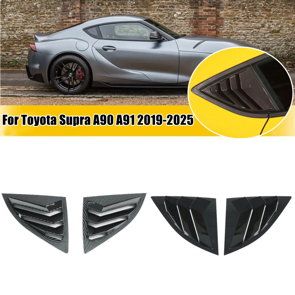 For Toyota Supra A90 A91 2019 2020-2025 ABS Plastic Rear Window Quarter Louver Cover Side Vent Trim Car Adhesive Accessories