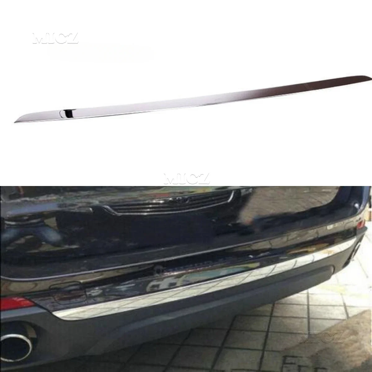 

Для BMW X5 F15 2014-2017 1 шт., хромированный задний бампер из нержавеющей стали, защитная полоса, накладка, подходит для внешних аксессуаров автомобиля, Стайлинг