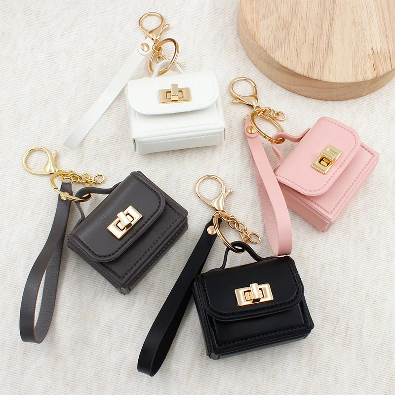 New French-style Coin Purse Elegant Exquisite Bag Charm Fashion Contrast Color Keychain Charm Cute Headphone Bag Storage Pouch