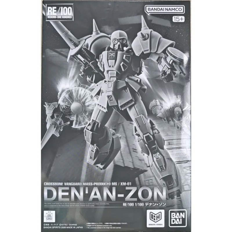 Original Bandai RE/100 1/100 Den'an‑Zon XM‑01 Crossbone Vanguard Mass‑Produced MS Gunpla Collectible Toy Anime Action Figure