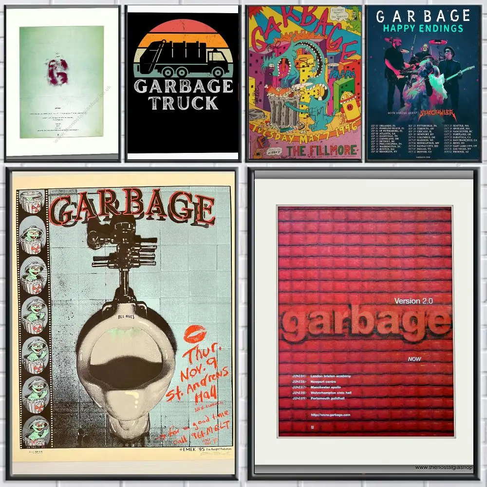 band G-Garbage-E Poster Peel and Stick Wall Art for Cafe Office Bar and Home Decoration