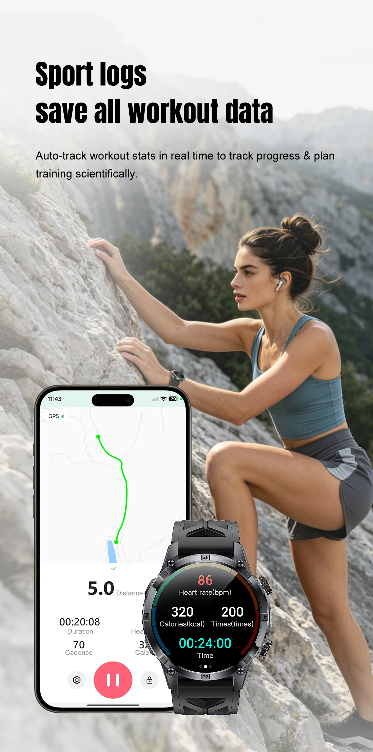 2026 neue 1400mAh Ultra-Langzeit-Standby-Smartwatch, speziell für Outdoor-Abenteuersportarten, drahtlose Kommunikation und Kompass entwickelt. – Detail 15
