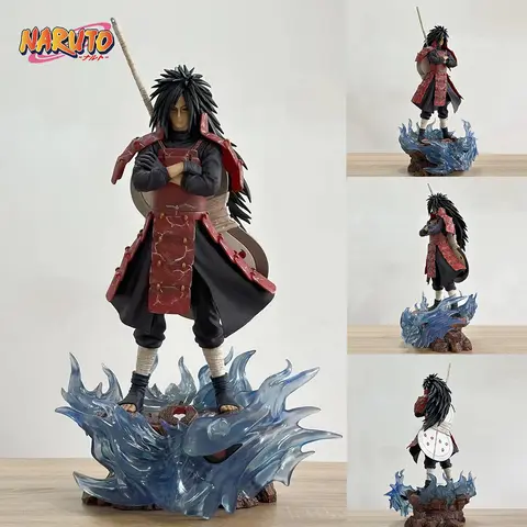 42cm Uchiha Madara Figure Naruto Shippuuden GK Action Figurine PVC Manga Statue Collection Ornament Model Kid Christmas Toy Gift