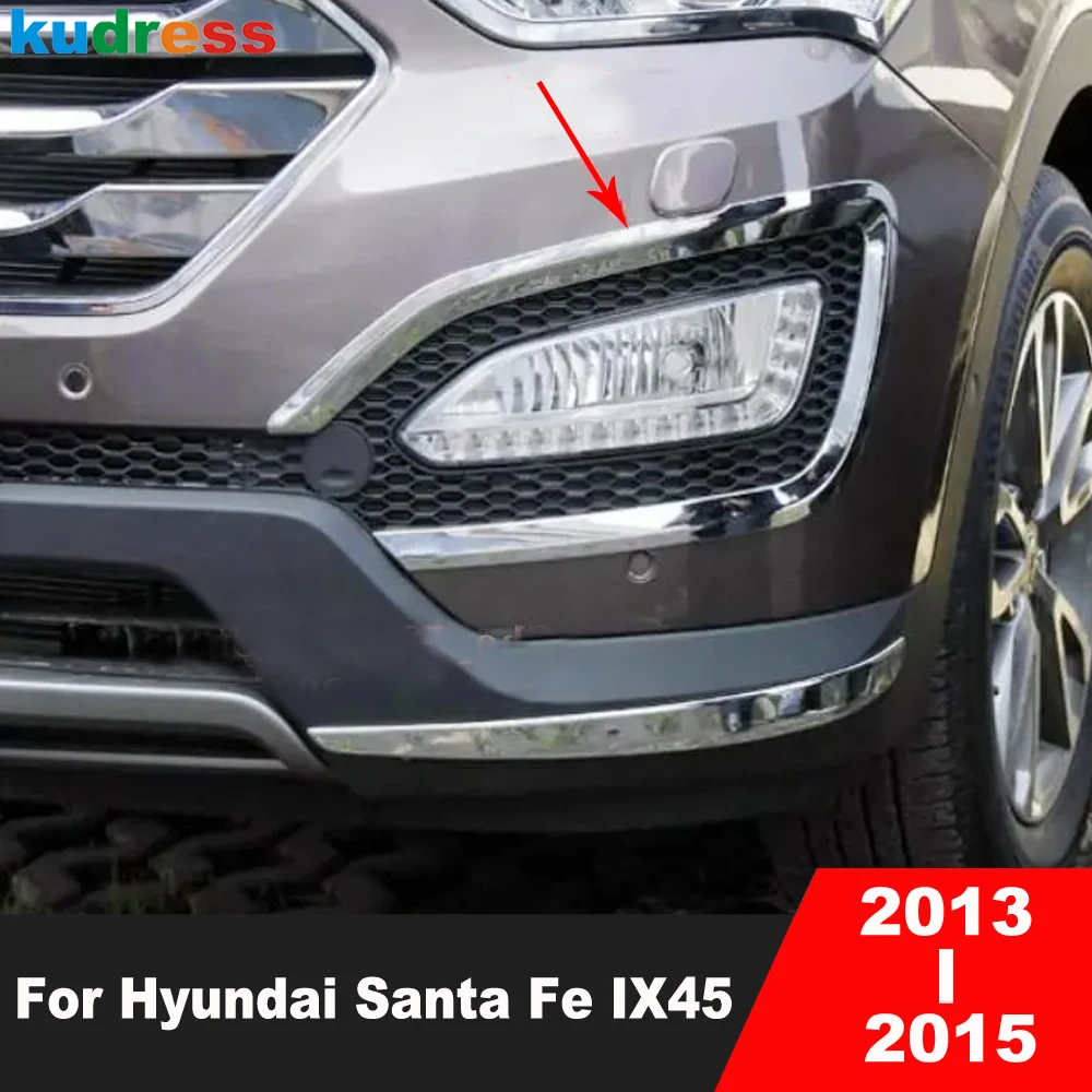 

Для Hyundai Santa Fe IX45 2013 2014 2015 хромированная крышка передней противотуманной фары автомобиля, накладка на фару, рамка, аксессуары