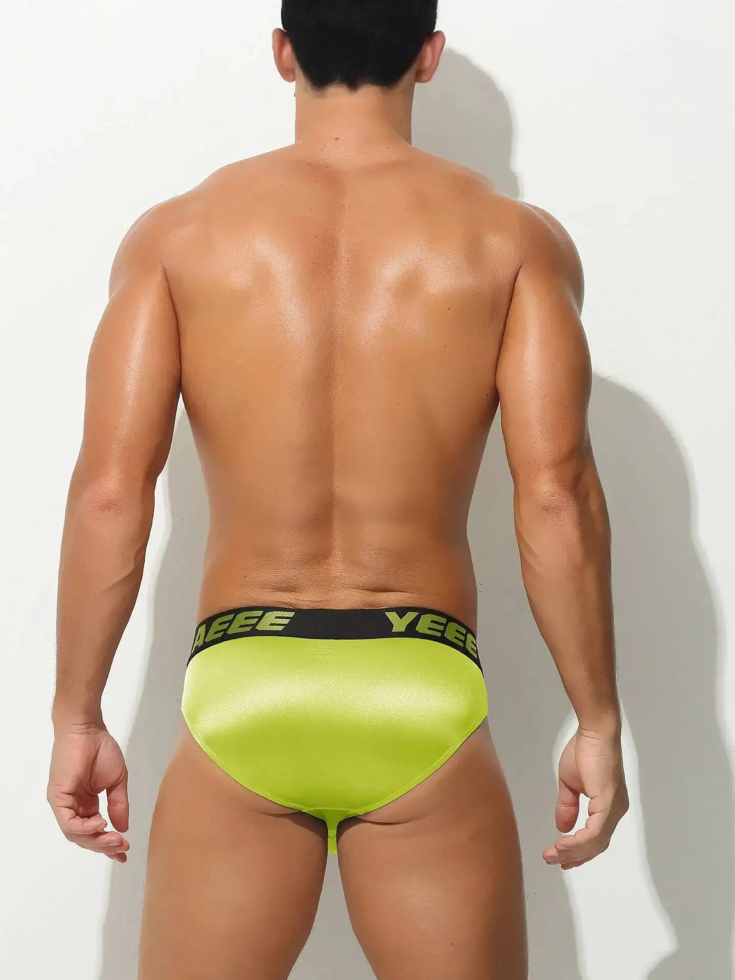 Summer Glossy Men Satin Silk Lingerie Panties Plus Size Underwears Sexy Low Waist Briefs