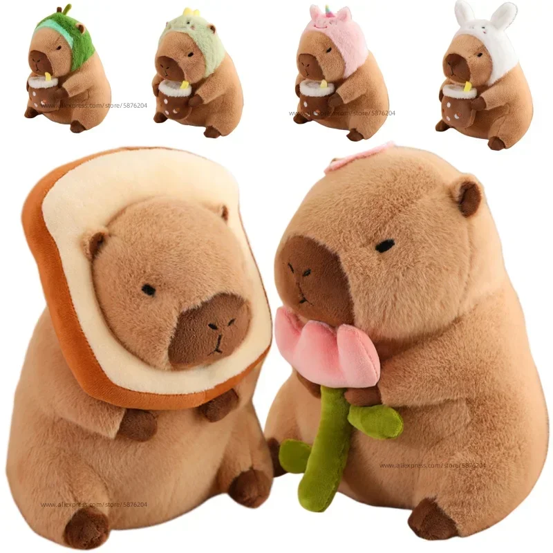 Kawaii Anime Capybara Bread Plush Toy Creative Stuffed Animals Capybara Toast Doll Girl Birthday Toys Girlfriend Cute Gift