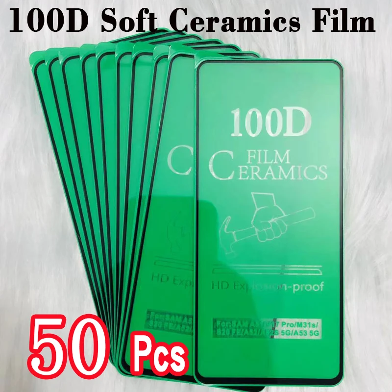 50Pcs Soft Matte Ceramic Film For Samsung Galaxy M01 M21 M31 M51 M10S M10 M20 M30 M40 F62 M62 Screen Protector Tempered Glass