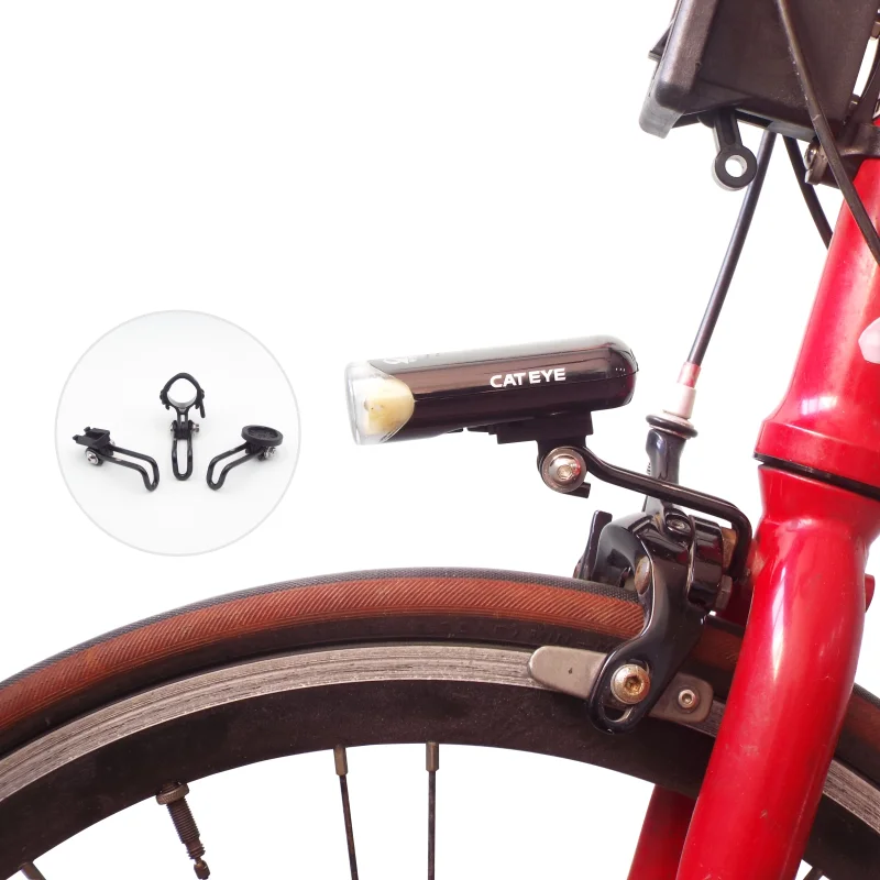 TRIGO Fahrrad-Scheinwerferhalterung, Computerhalterung für Rennrad, Fnhon Minivelo, Faltrad, Cateye Volt, Kamera, Garmin, Computerhalterung – Detail 2