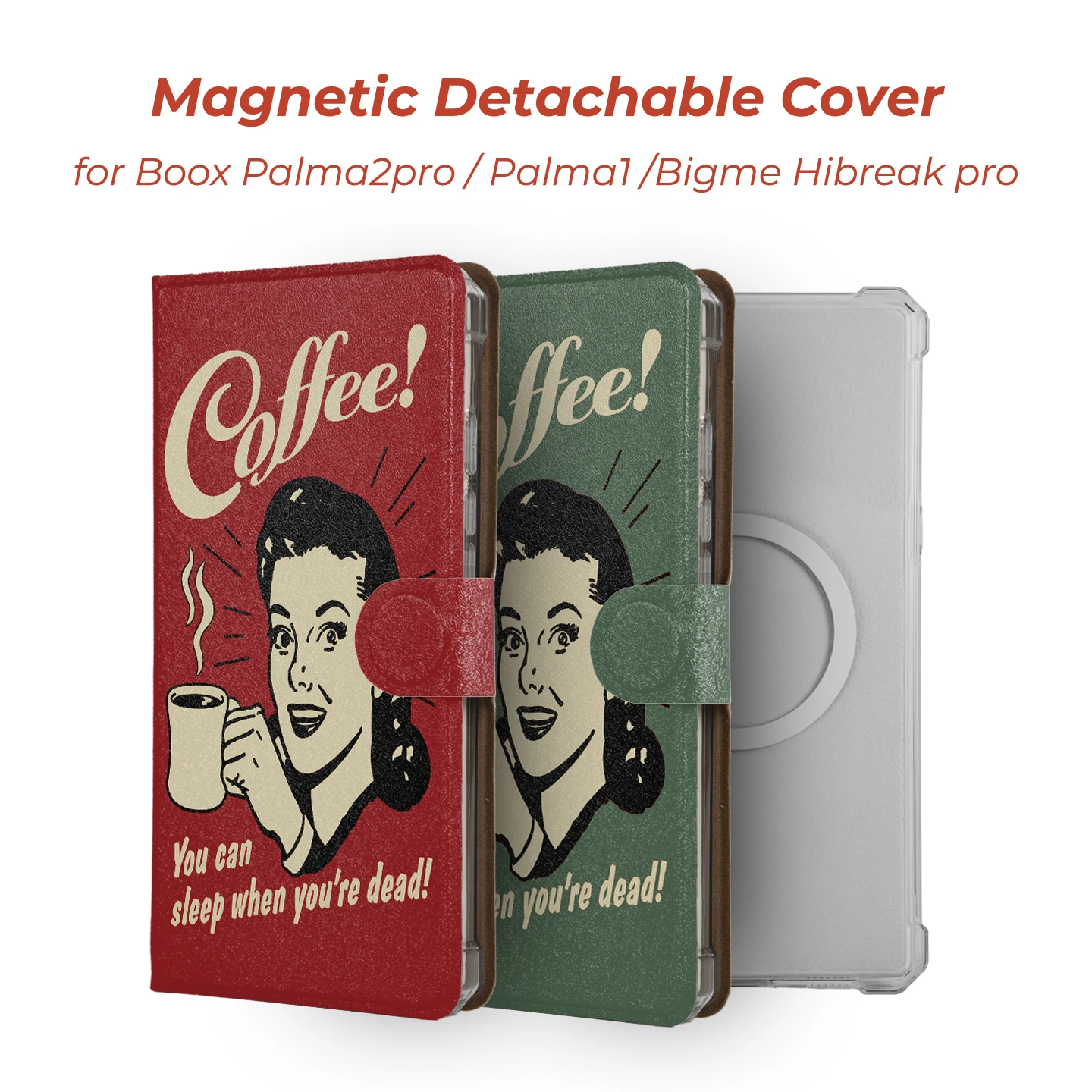 twosheep for Boox Palma2pro Palma2 Bigme Hibreak Pro Color Magnetic Case Cover Detachable Vintage Coffee Poster