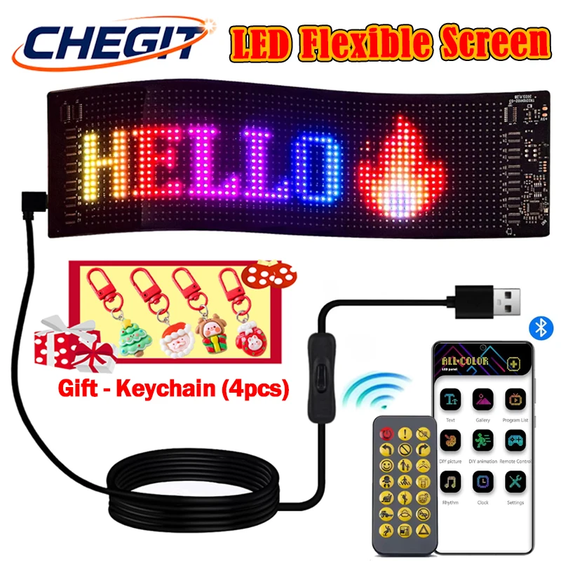 

Новая светодиодная матричная пиксельная панель, управление через приложение, глаза демона, светодиодный дисплей, сделай сам, программируемый, гибкий для автомобильных аксессуаров с брелоком в подарок