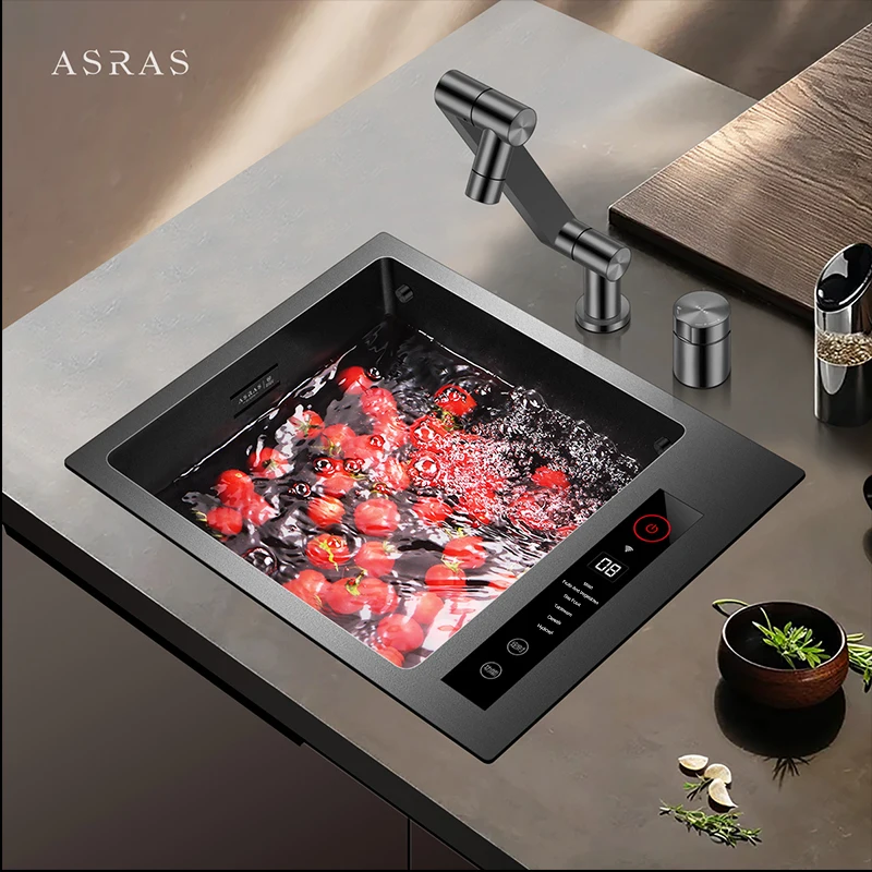 

ASRAS New Nano Hidden Smart Purifying Island Kitchen Sink Single Bowl Fruit And Vegetable Washing Smart Purifying Sinks