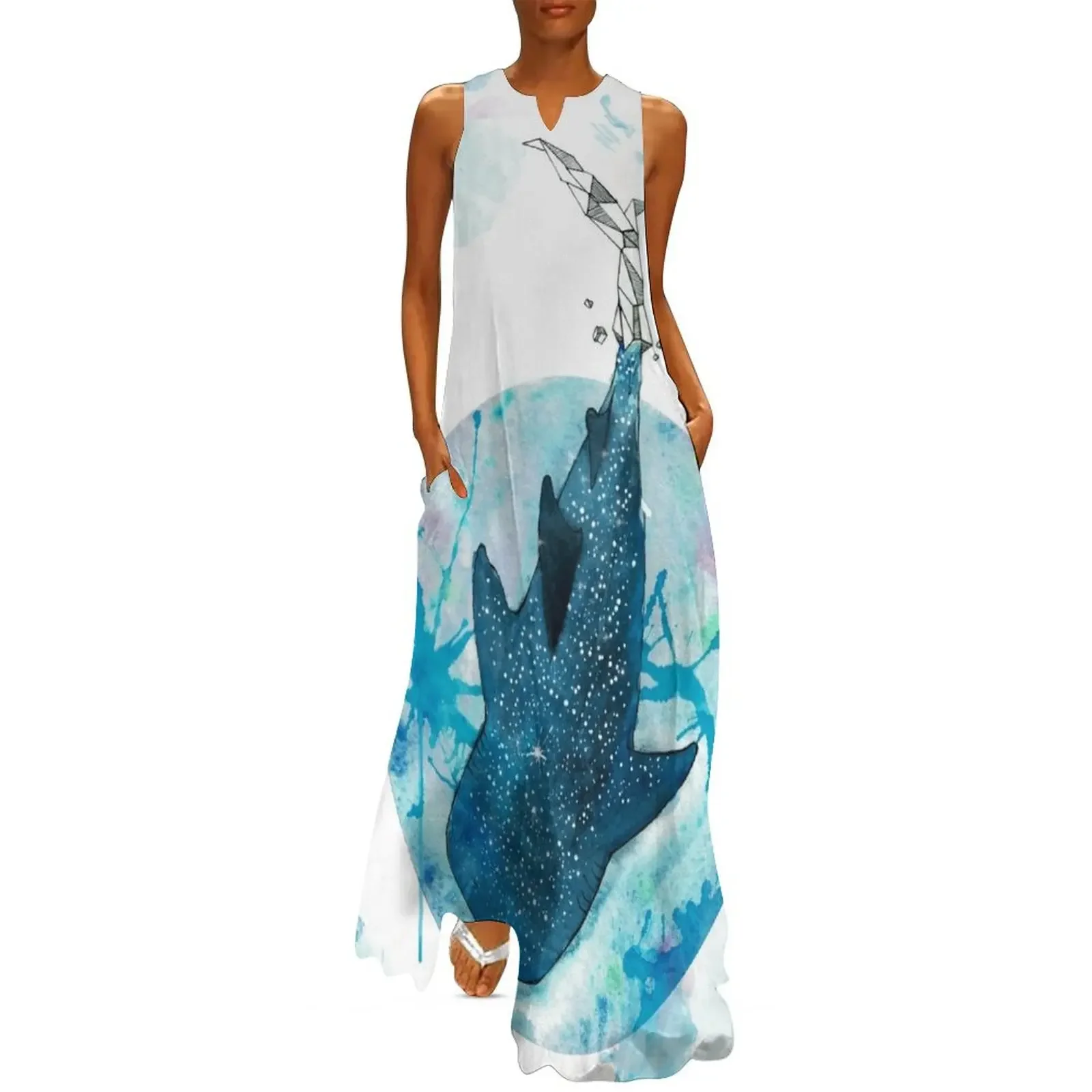 

polygon whaleshark Long Dress Women's summer long dress party dresses women birthday dress for women Elegant gowns